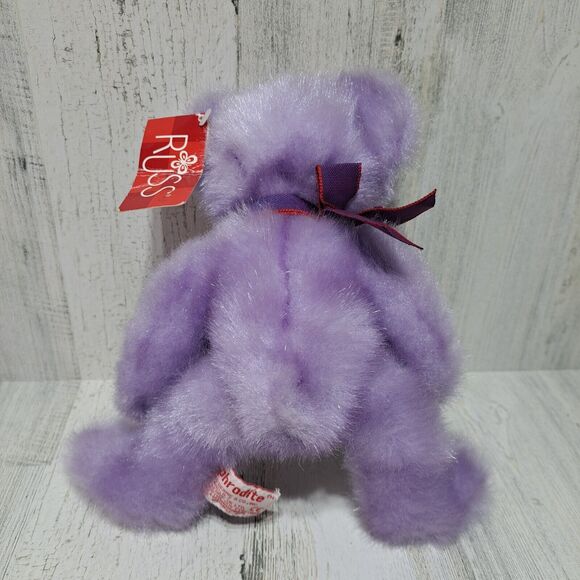 Russ Berrie Aphrodite Purple Teddy Bear Plush Love Paw Stuffed Animal Toy Gift - Picture 11 of 12